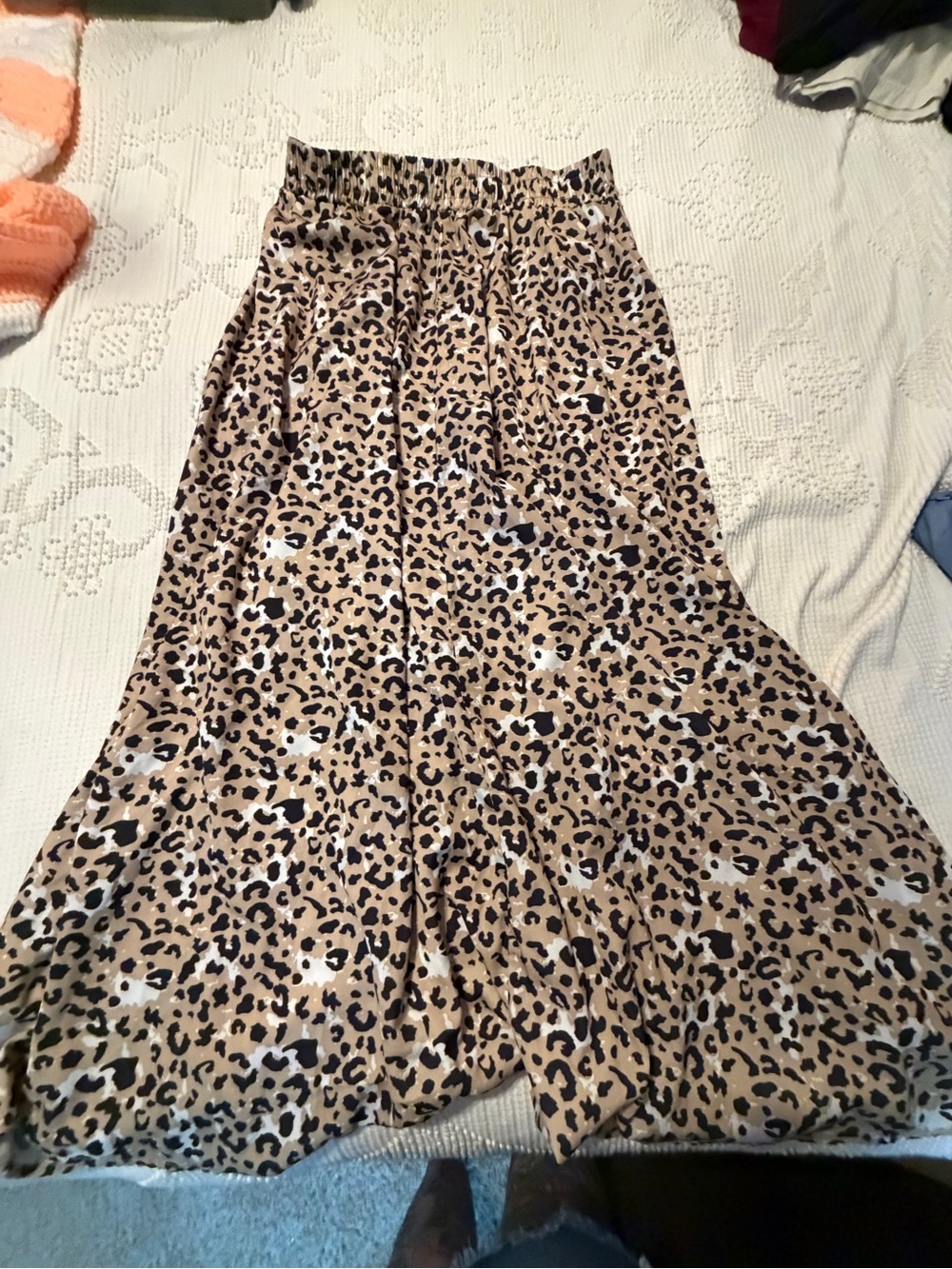 Leopard Print Maxi Skirt in Tan and Black